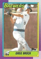1990 Topps Base Set Greg Brock #139 card
