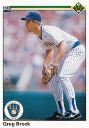 1990 Upper Deck Base Set Greg Brock #514 card