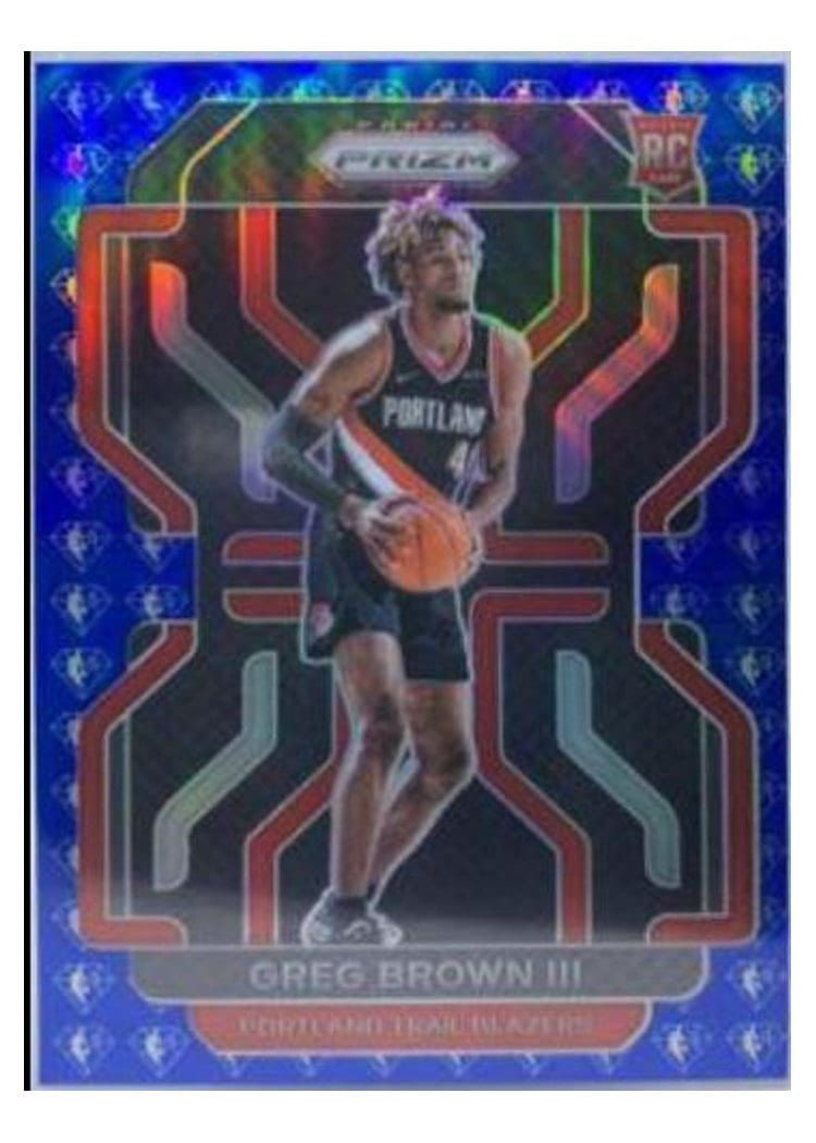 2021-22 Panini Prizm Base Set Greg Brown III Blue Prizm #291 card