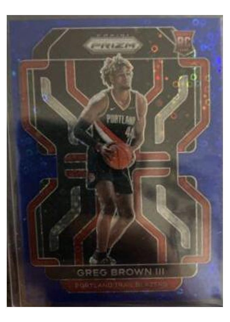 2021-22 Panini Prizm Base Set Greg Brown III Fast Break Blue Prizm #291 card