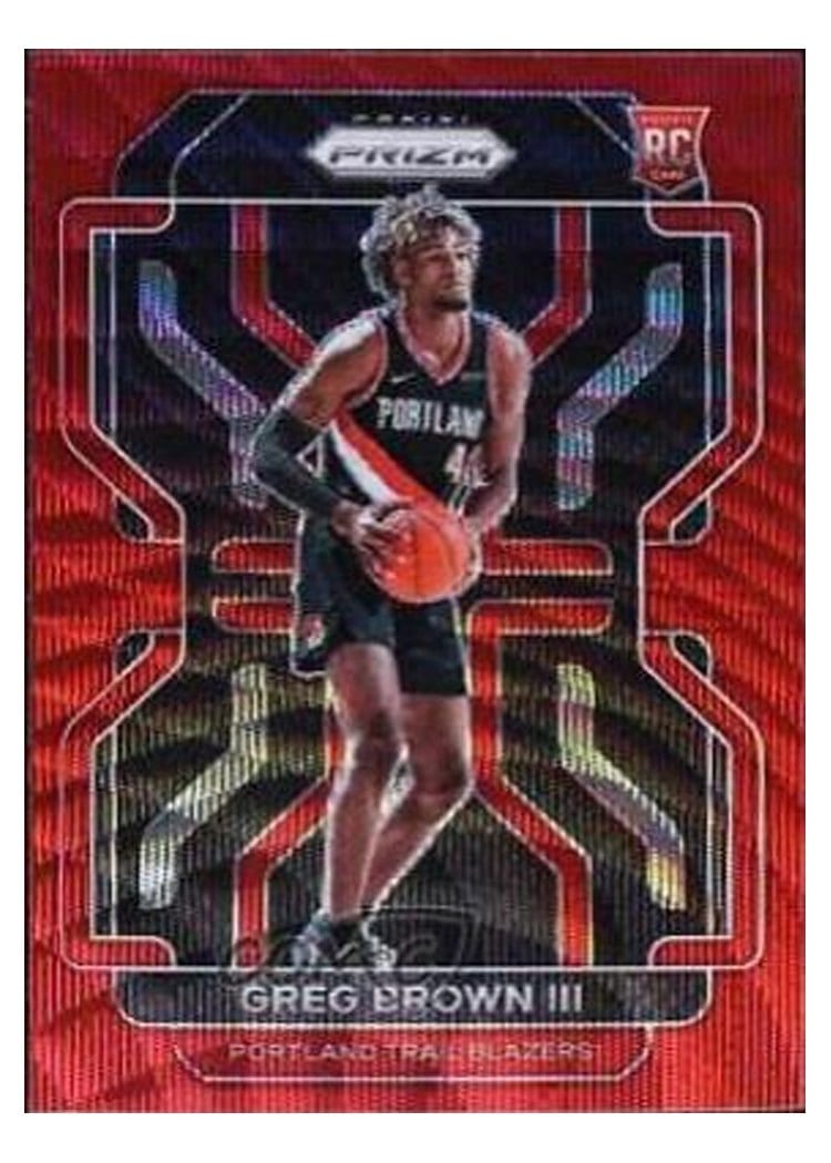 2021-22 Panini Prizm Base Set Greg Brown III Ruby Wave #291 card