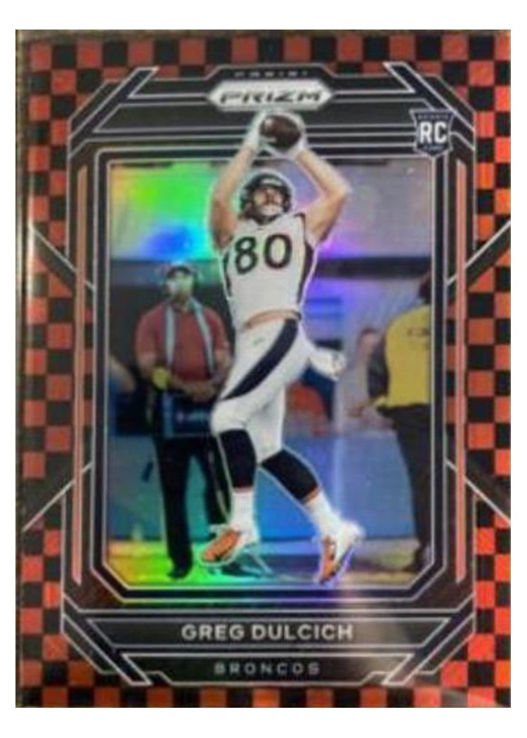2022 Panini Prizm Base Set Greg Dulcich #360 card