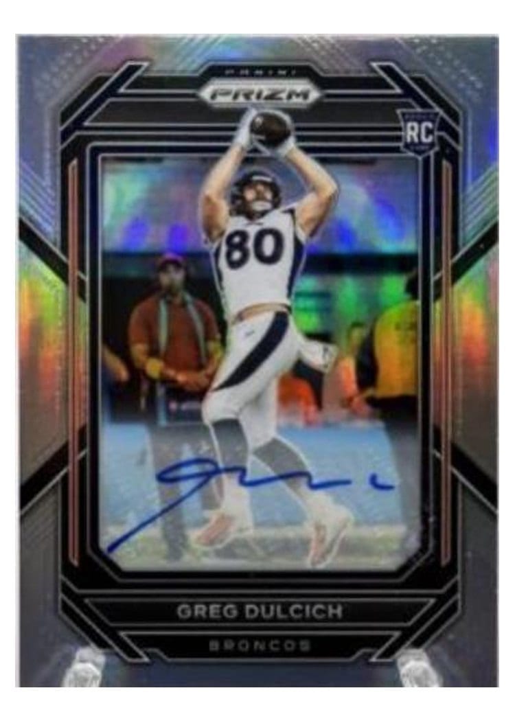 2022 Panini Prizm Base Set Greg Dulcich #360 card