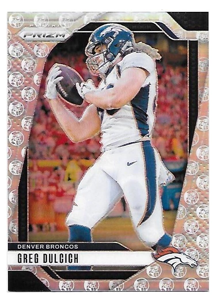 2024 Panini Prizm Base Set Greg Dulcich White Knight #85 card
