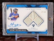 2025 Topps Inception MLB First Milestone Autograph Relics Home Run Greg Jones #ARHR-GJ card