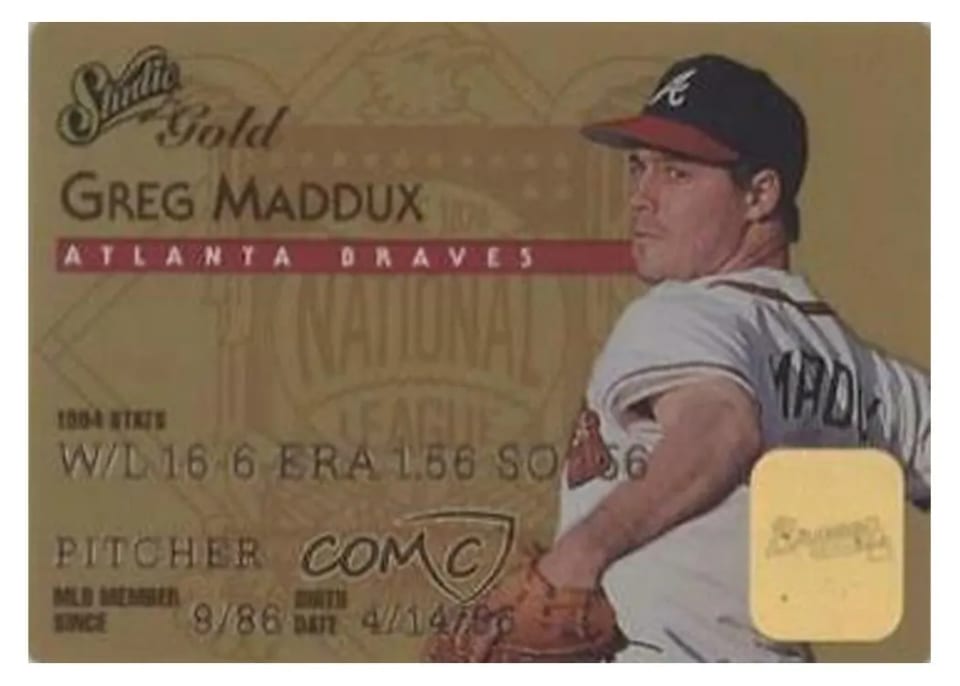 1995 Studio Greg Maddux #6 card