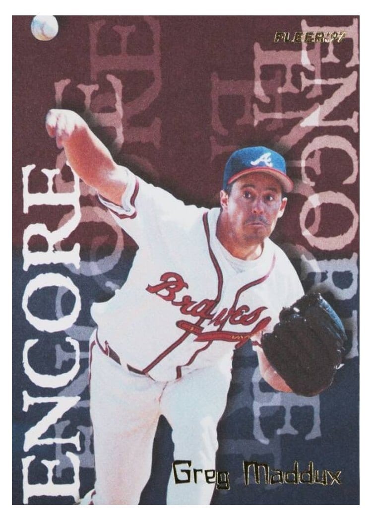 1997 Fleer Base Set Greg Maddux #707 card
