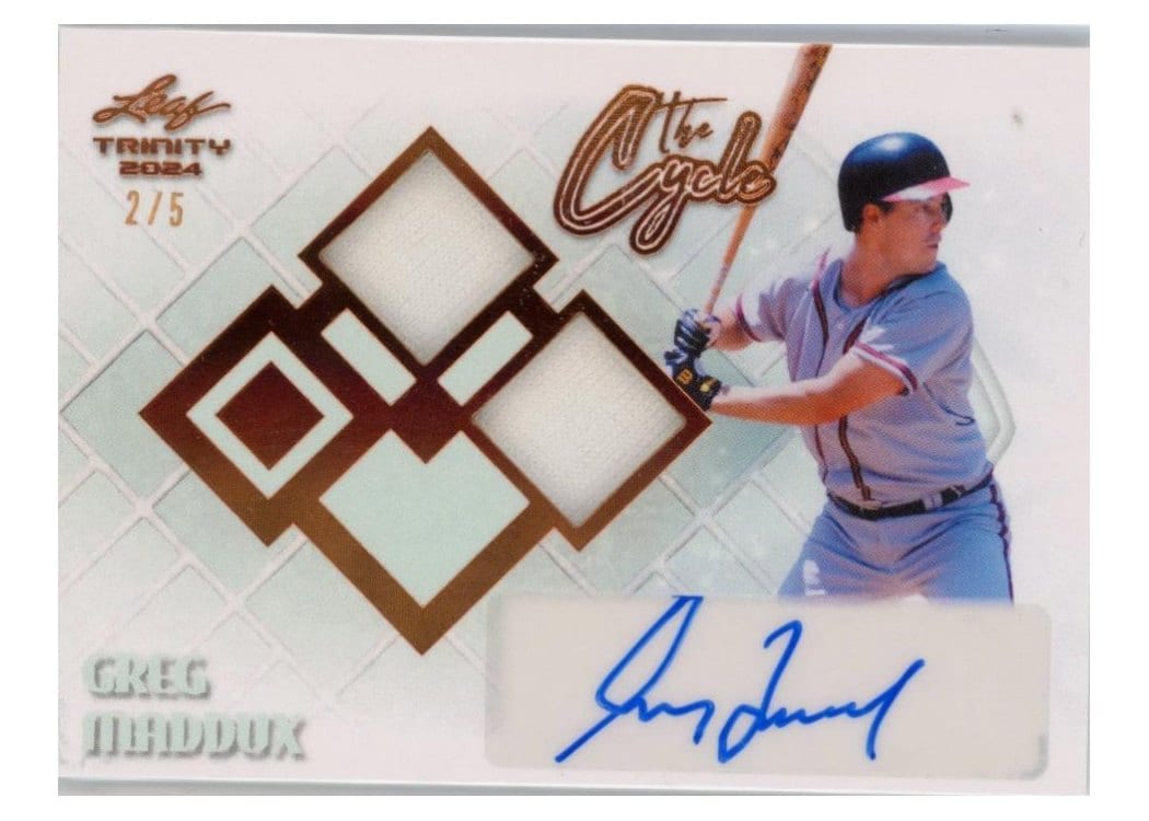 2024 Leaf Trinity Baseball The Cycle Single Greg Maddux #CS-GM1 card