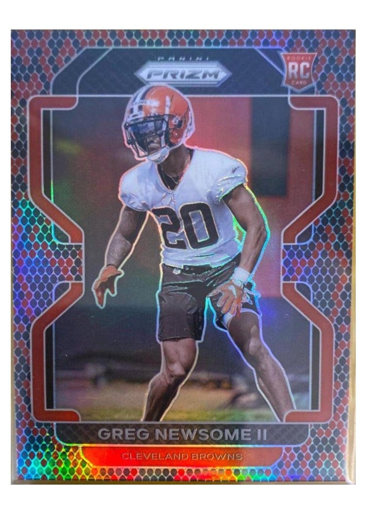 2021 Panini Prizm Base Set Greg Newsome II Snakeskin Prizm #376 card