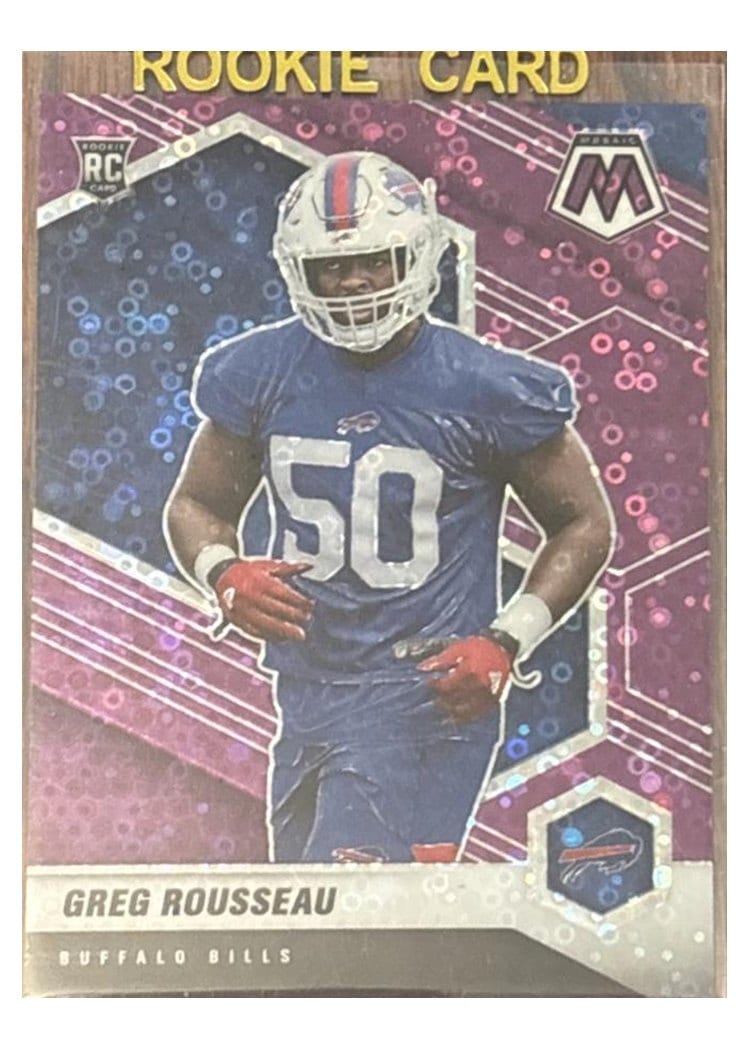 2021 Panini Mosaic Base Set Greg Rousseau No Huddle Pink Mosaic #353 card