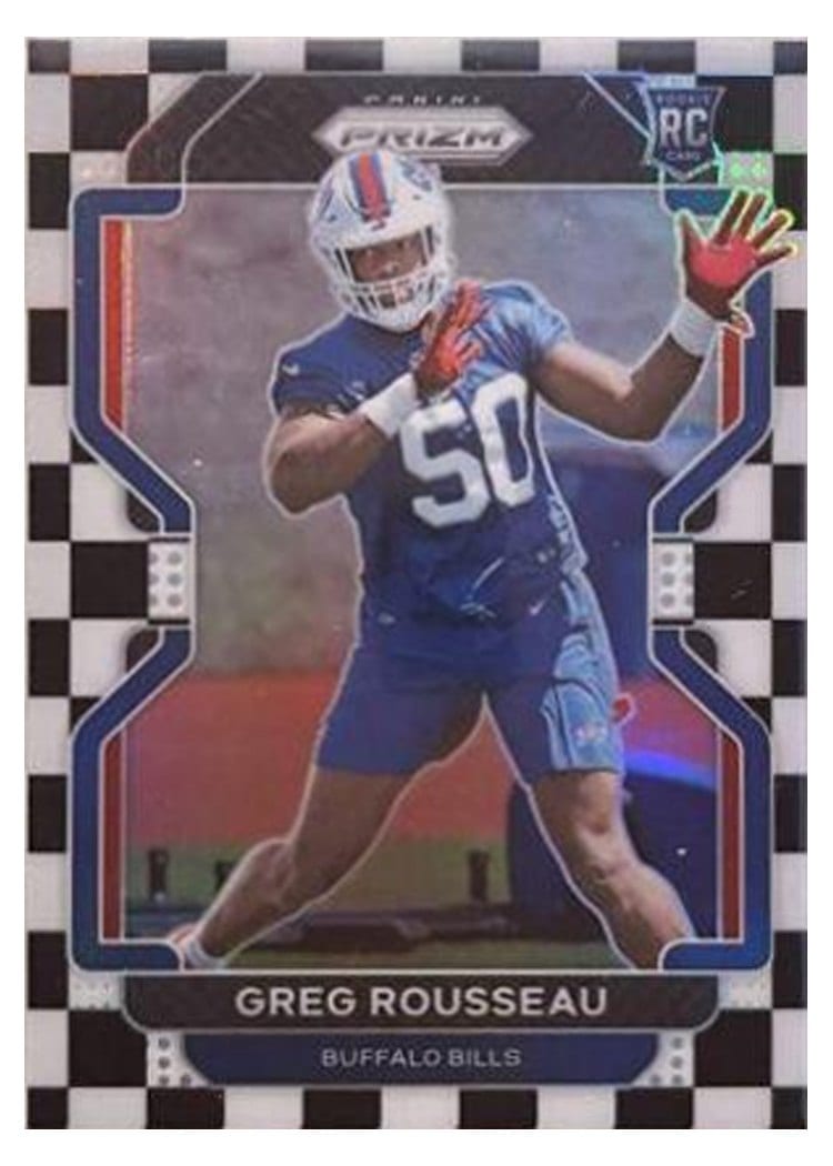 2021 Panini Prizm Base Set Greg Rousseau Black and White Checker Prizm #434 card