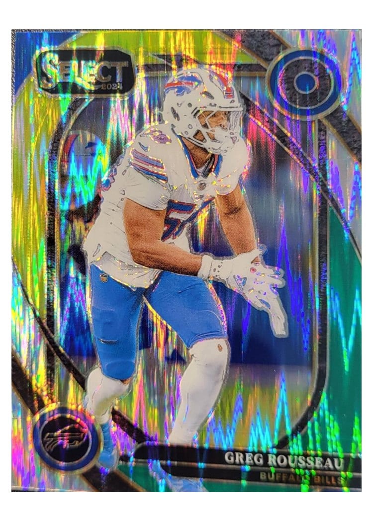 2024 Panini Select Base Set Greg Rousseau Green Yellow Prizm Shock #272 card