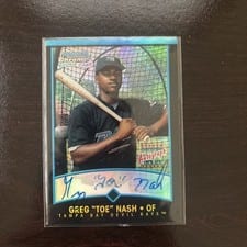 2001 Bowman Chrome Greg 'Toe' Nash Refractor Autograph #331 card