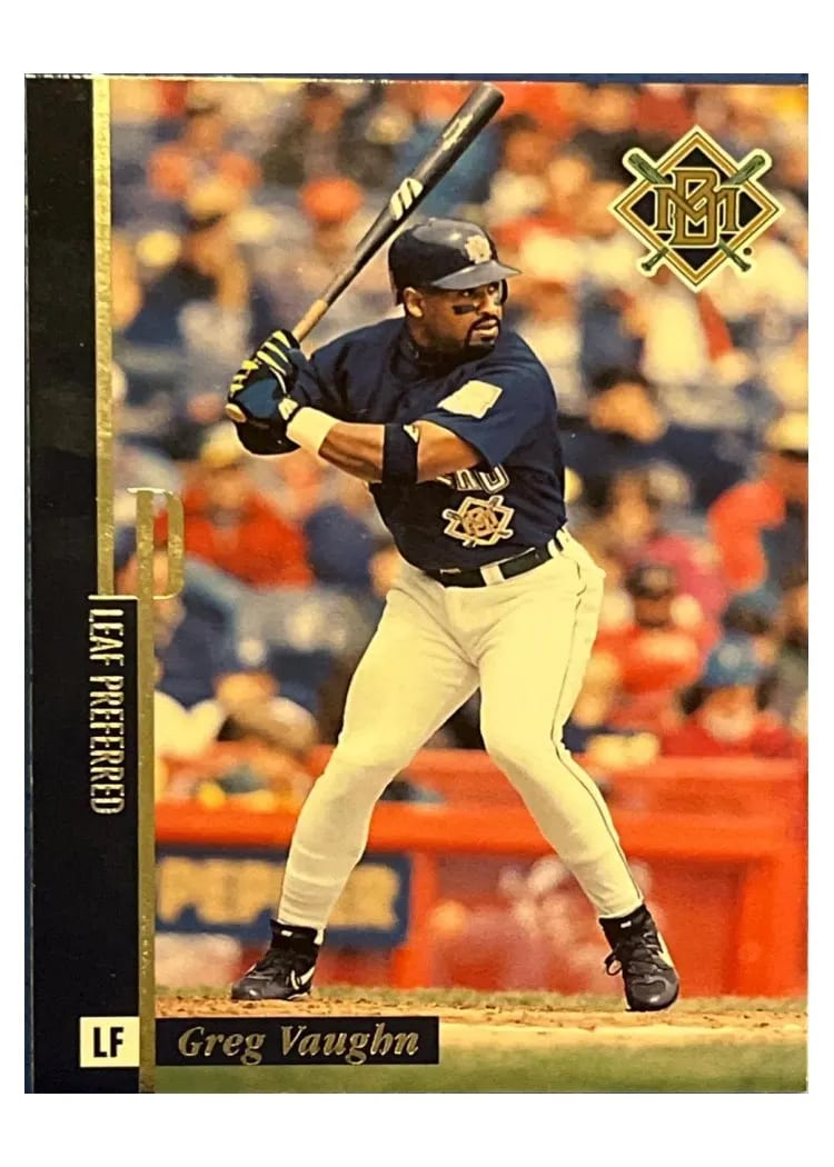 1996 Leaf Preferred Greg Vaughn #44 card
