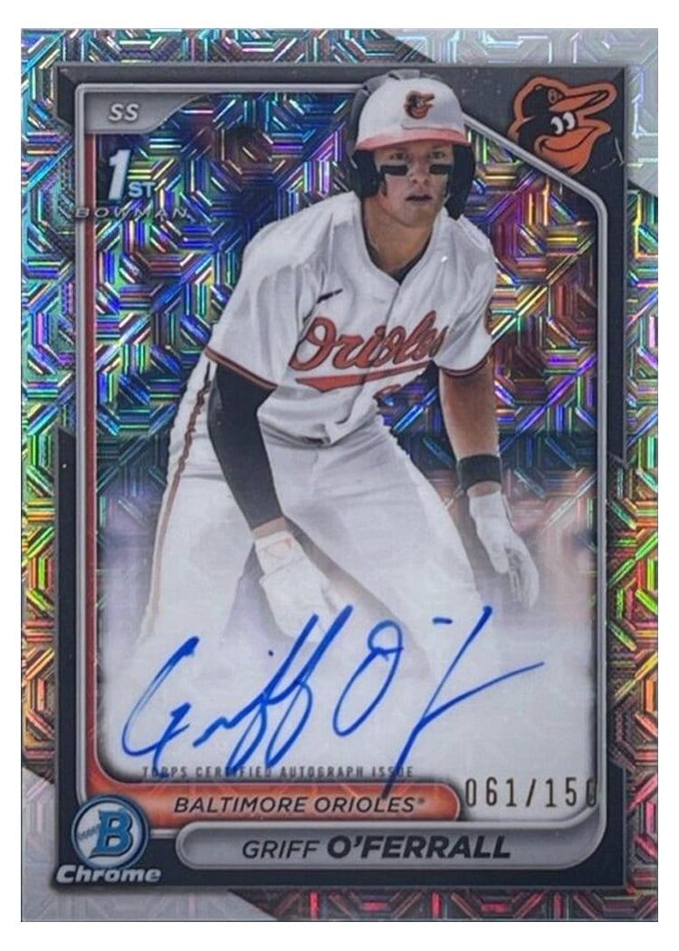 2024 Bowman Draft Chrome Prospect Autographs Griff O'Ferrall #CPA-GO card