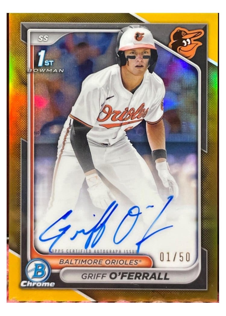 2024 Bowman Draft Chrome Prospect Autographs Griff O'Ferrall #CPA-GO card