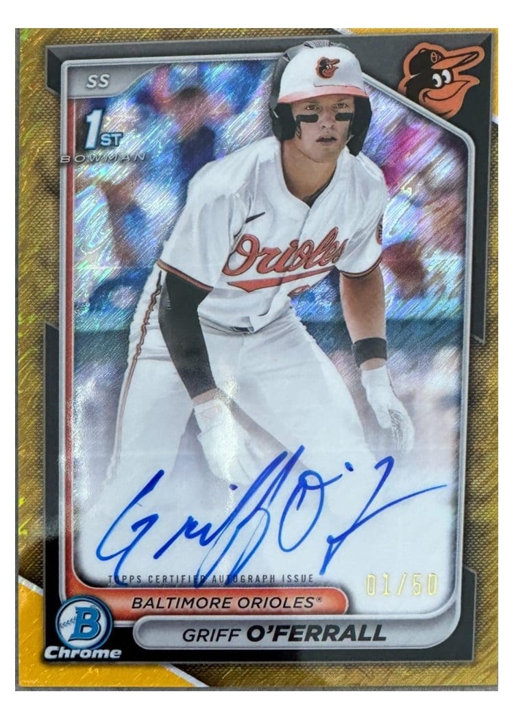 2024 Bowman Draft Chrome Prospect Autographs Griff O'Ferrall #CPA-GO card