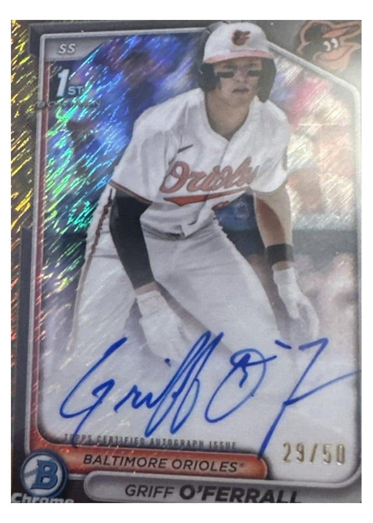 2024 Bowman Draft Chrome Prospect Autographs Griff O'Ferrall #CPA-GO card