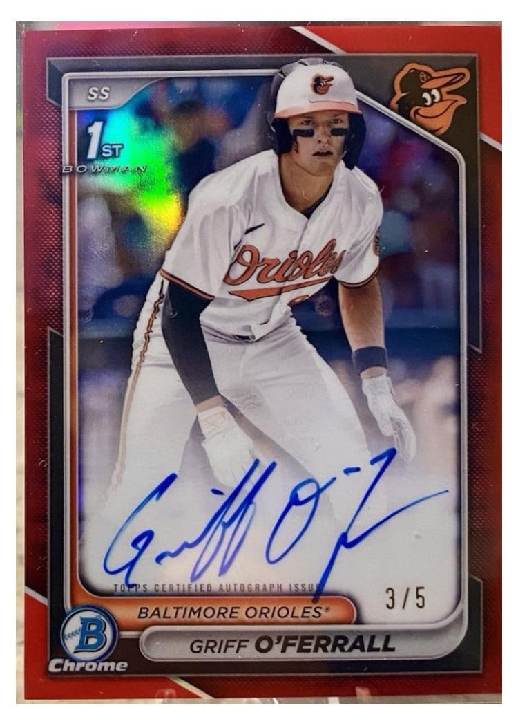 2024 Bowman Draft Chrome Prospect Autographs Griff O'Ferrall #CPA-GO card