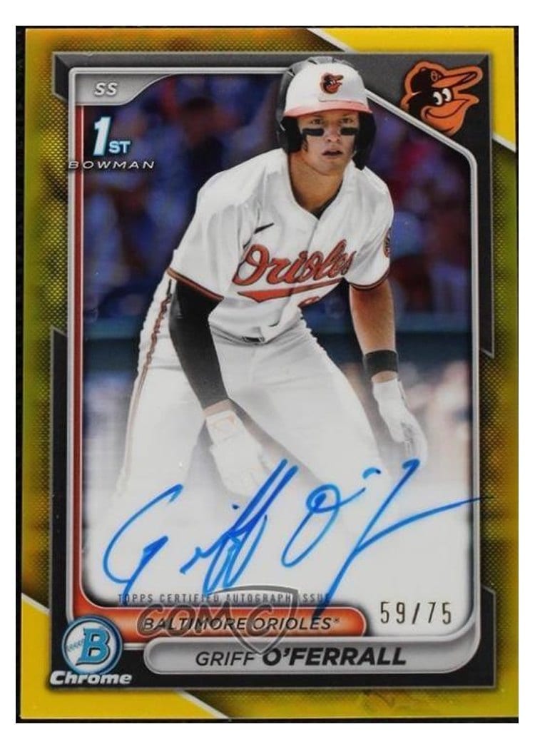 2024 Bowman Draft Chrome Prospect Autographs Griff O'Ferrall #CPA-GO card