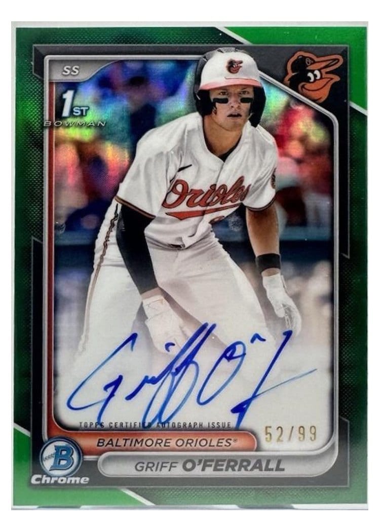 2024 Bowman Draft Chrome Prospect Autographs Griff O'Ferrall #CPA-GO card