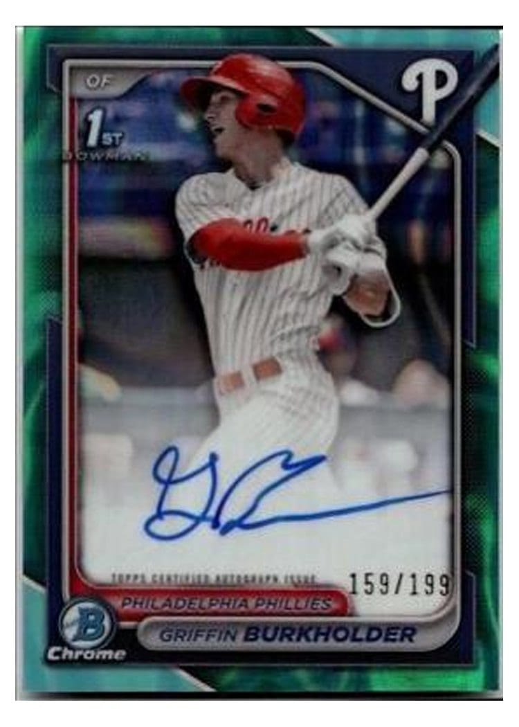 2024 Bowman Draft Chrome Prospect Autographs Griffin Burkholder #CPA-GB card