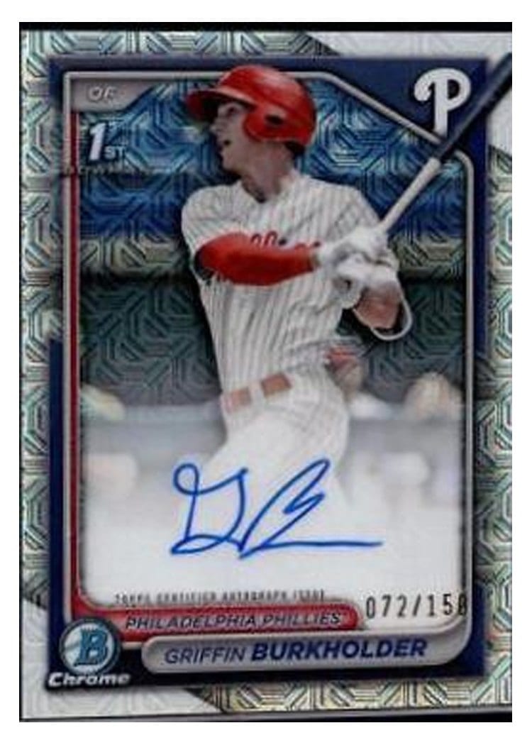 2024 Bowman Draft Chrome Prospect Autographs Griffin Burkholder #CPA-GB card