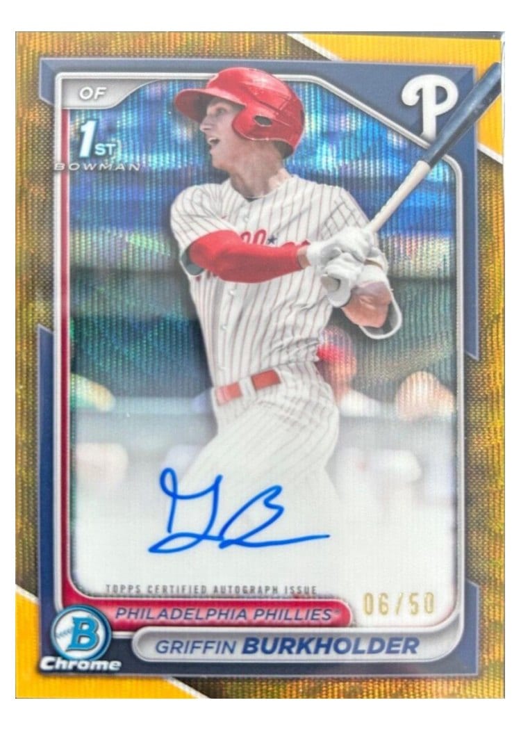 2024 Bowman Draft Chrome Prospect Autographs Griffin Burkholder #CPA-GB card