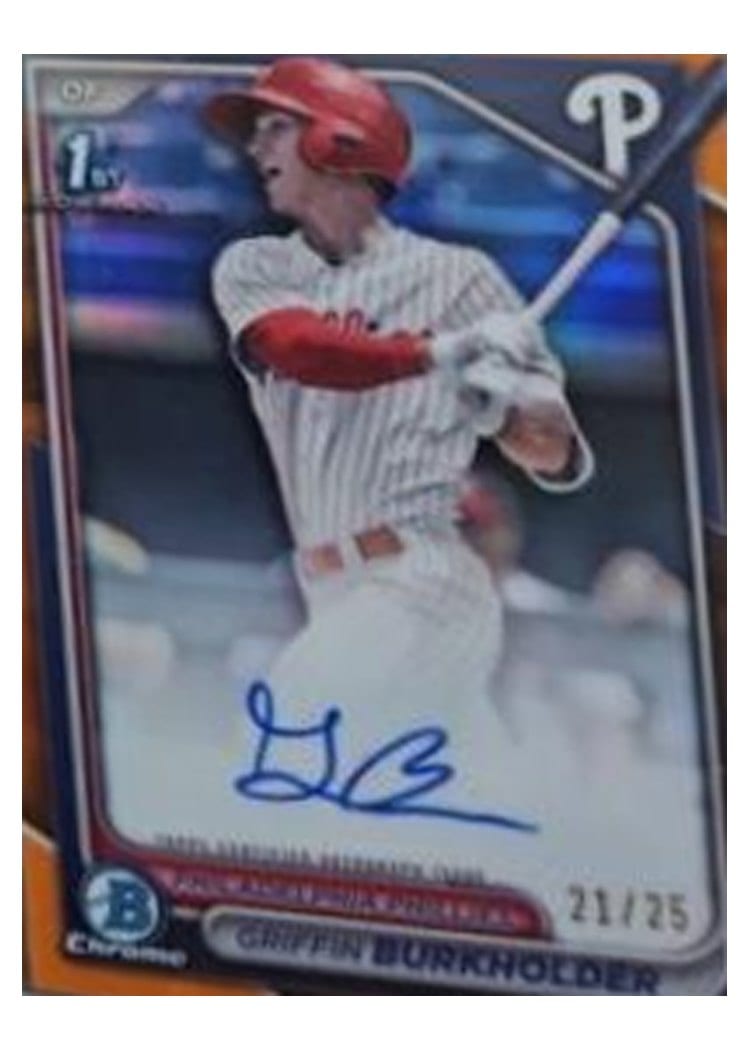 2024 Bowman Draft Chrome Prospect Autographs Griffin Burkholder #CPA-GB card