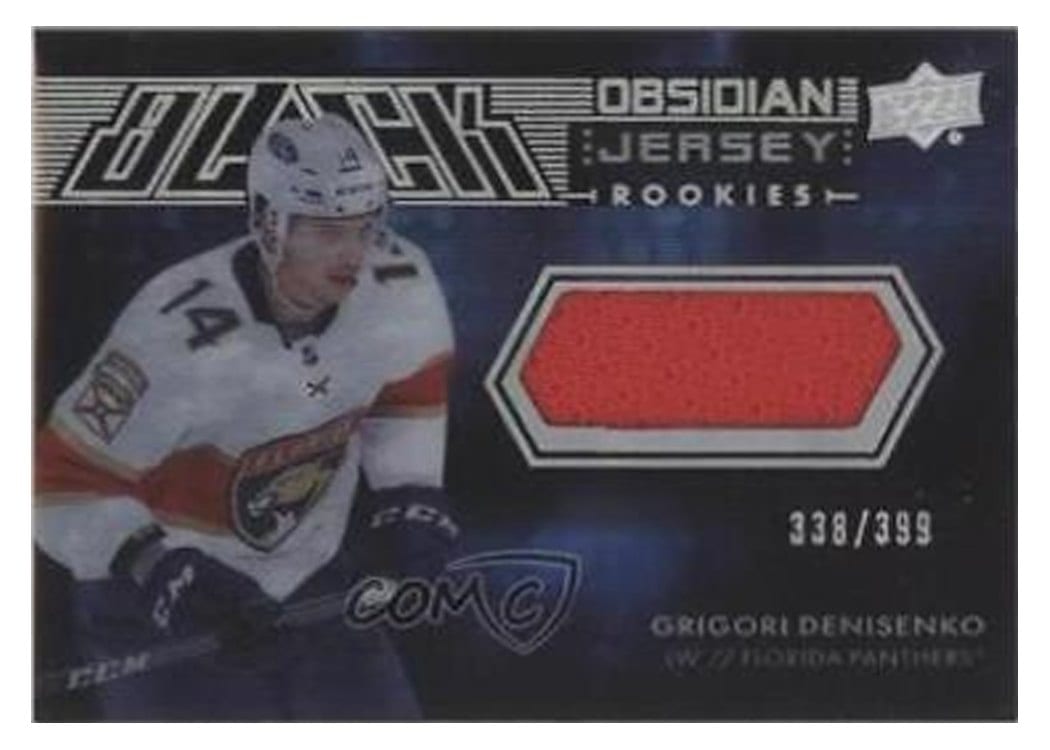 2021-22 SPx UD Black Obsidian Rookie Jersey Grigori Denisenko #ORJ-GD card