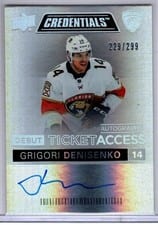2021-22 Upper Deck Credentials Debut Ticket Access Autograph Grigori Denisenko #DTAA-GD card