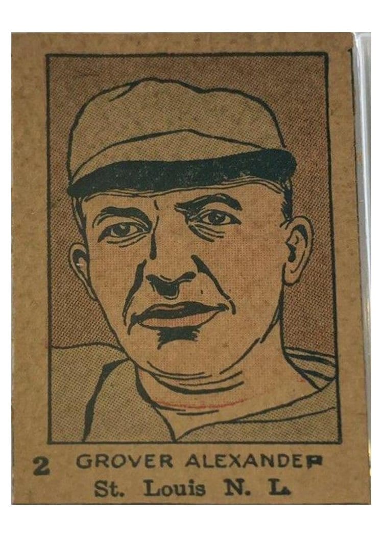 1926 W512 Hand Cut Grover Alexander Cardinals #2 card