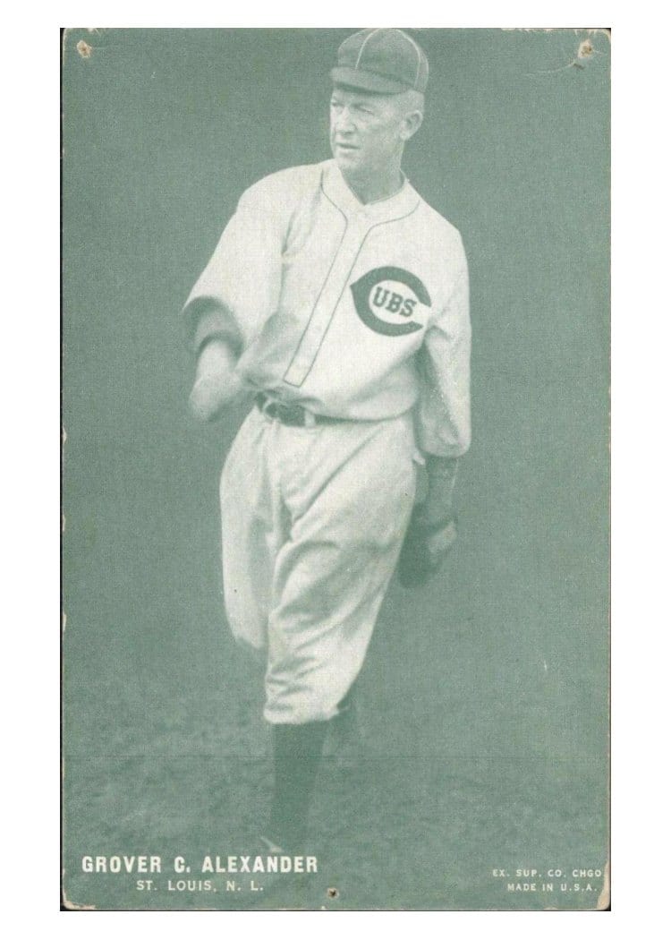 1927 Exhibits Green Tint Grover C. Alexander card