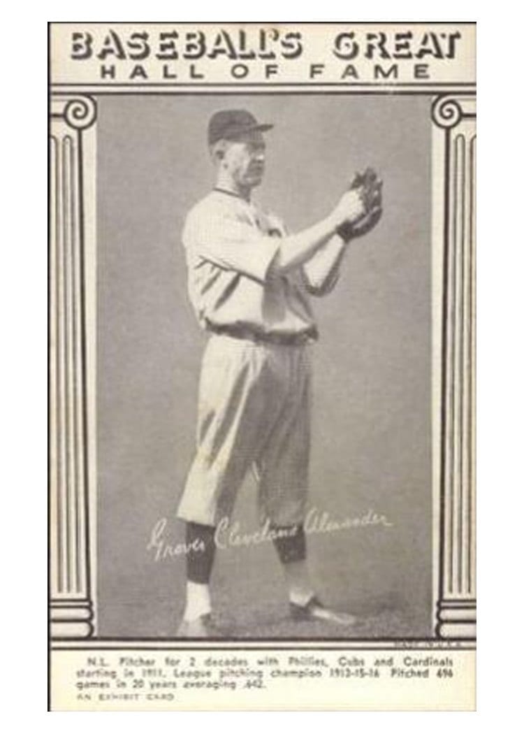 1948 Baseball's Great Hall of Fame Exhibits Grover C. Alexander card