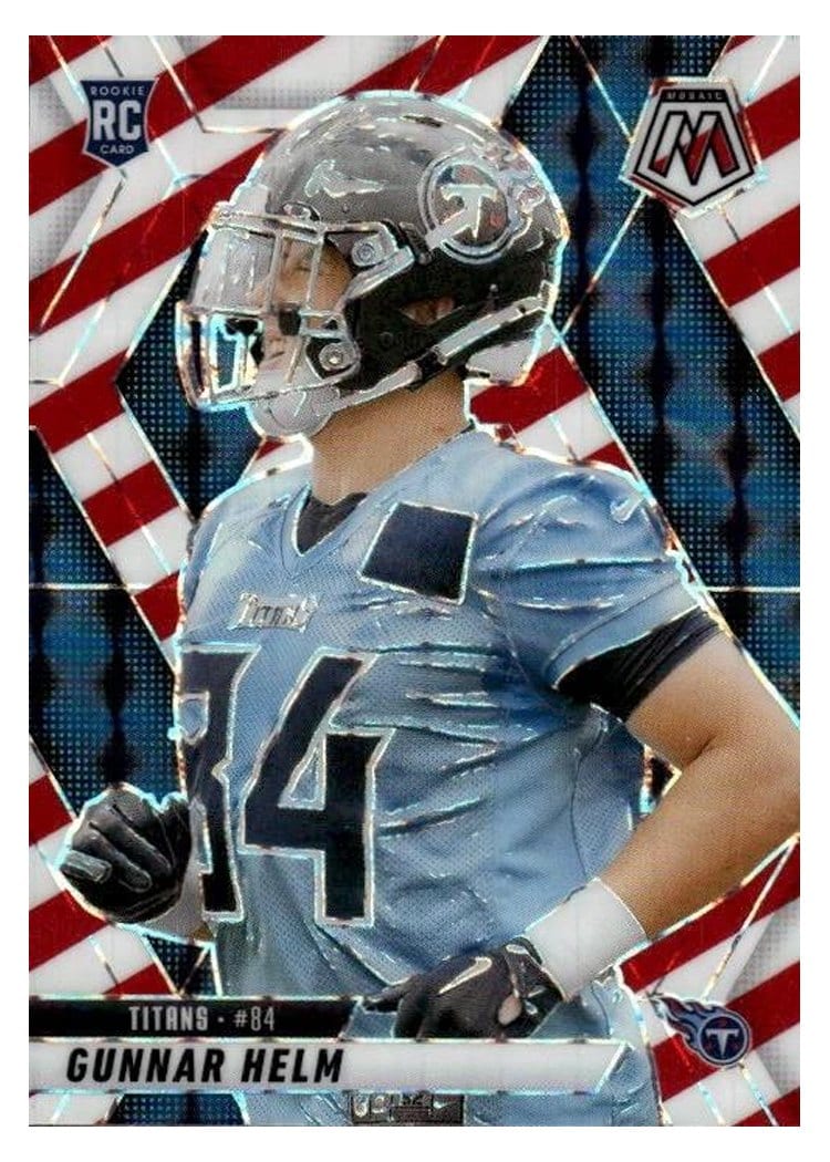 2025 Panini Mosaic Base Set Gunnar Helm Red White Stripe #394 card