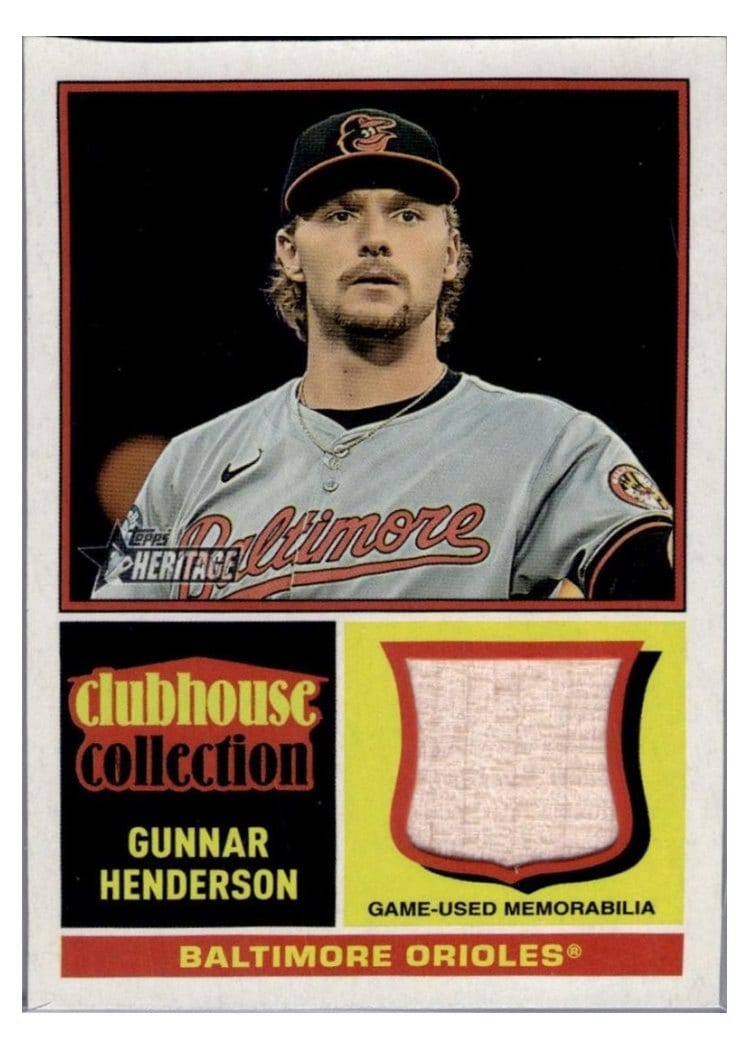 2025 Topps Heritage Clubhouse Collection Relics Gunnar Henderson #CCR-GH