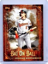 2025 Topps X Bob Ross: The Joy of Baseball Bat on Ball Gunnar Henderson #BOB-9 card