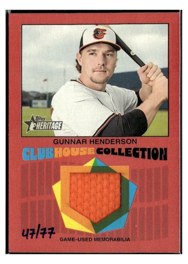 2026 Topps Heritage Clubhouse Collection Relics Gunnar Henderson #CCR-GH