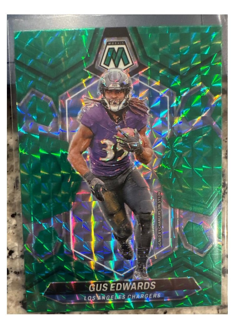 2024 Panini Mosaic Base Set Gus Edwards #121 card