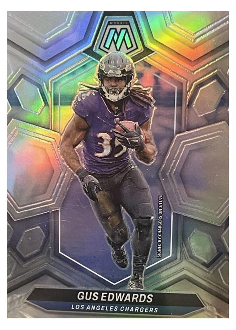 2024 Panini Mosaic Base Set Gus Edwards #121 card