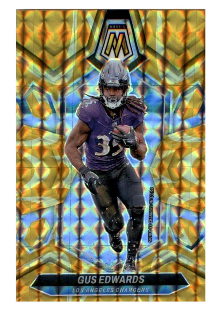 2024 Panini Mosaic Base Set Gus Edwards #121 card