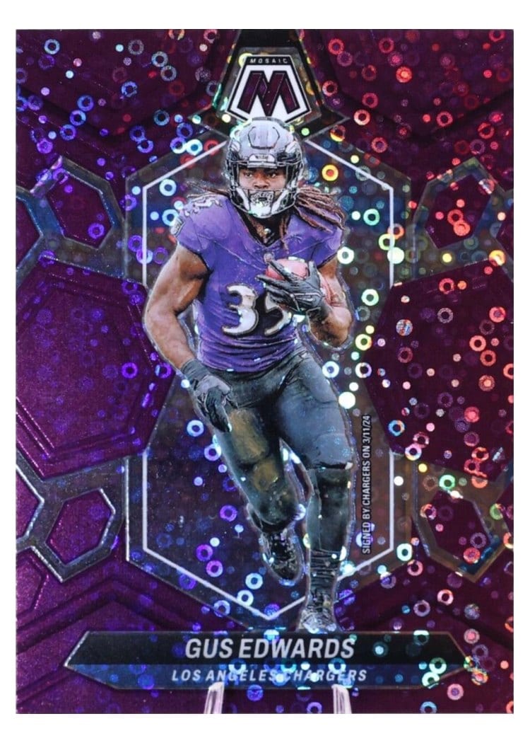 2024 Panini Mosaic Base Set Gus Edwards #121 card