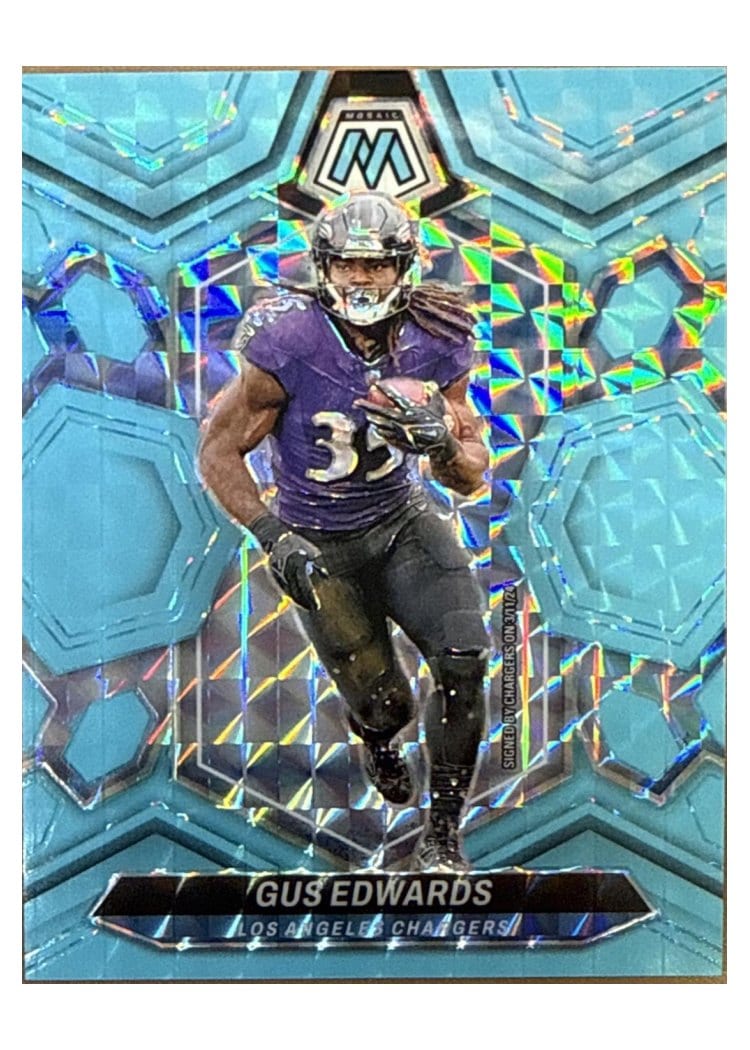 2024 Panini Mosaic Base Set Gus Edwards #121 card