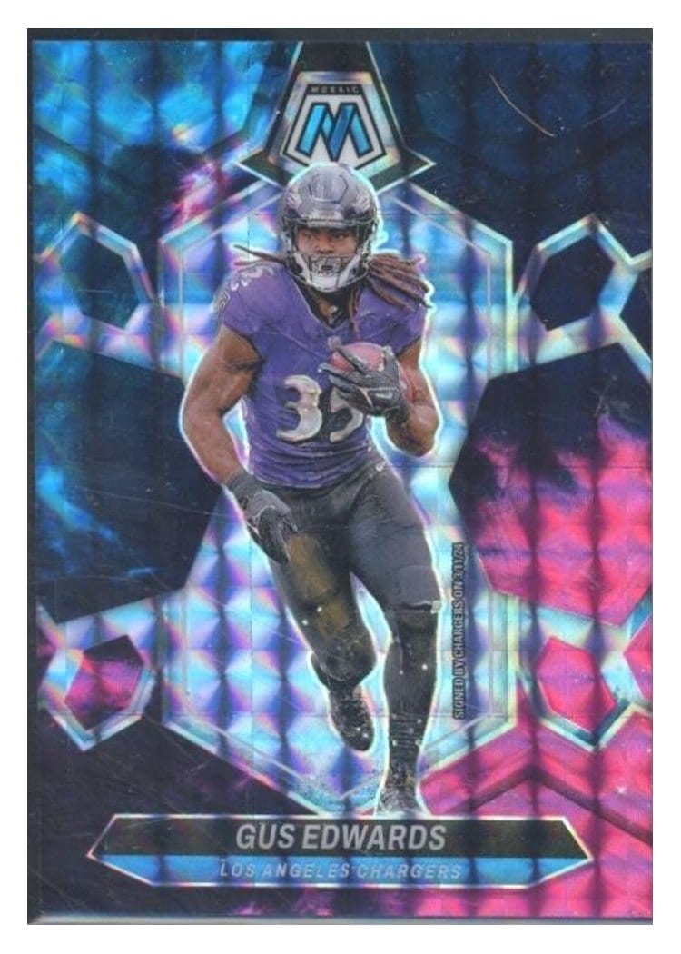 2024 Panini Mosaic Base Set Gus Edwards #121 card