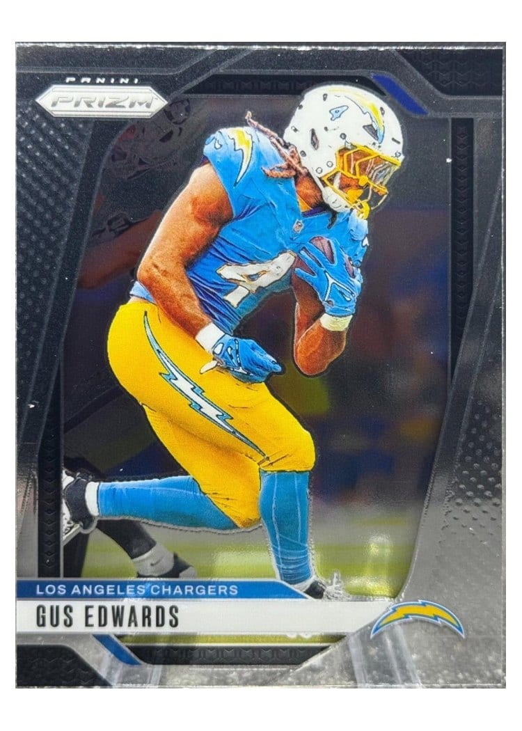 2024 Panini Prizm Base Set Gus Edwards #158 card