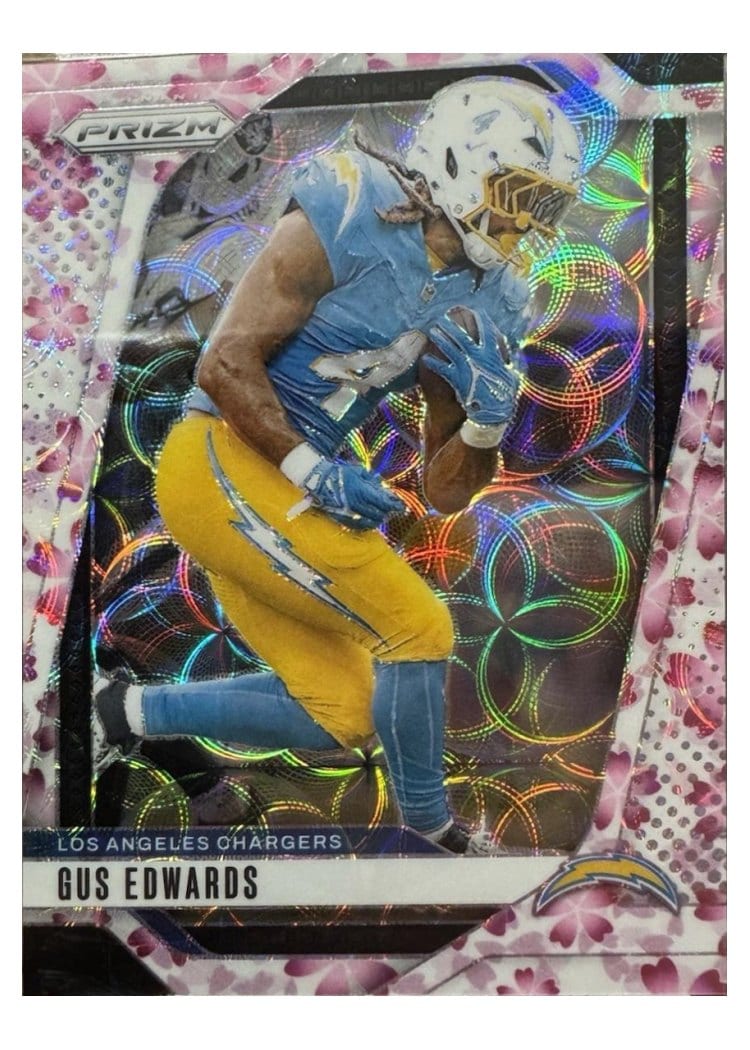 2024 Panini Prizm Base Set Gus Edwards #158 card