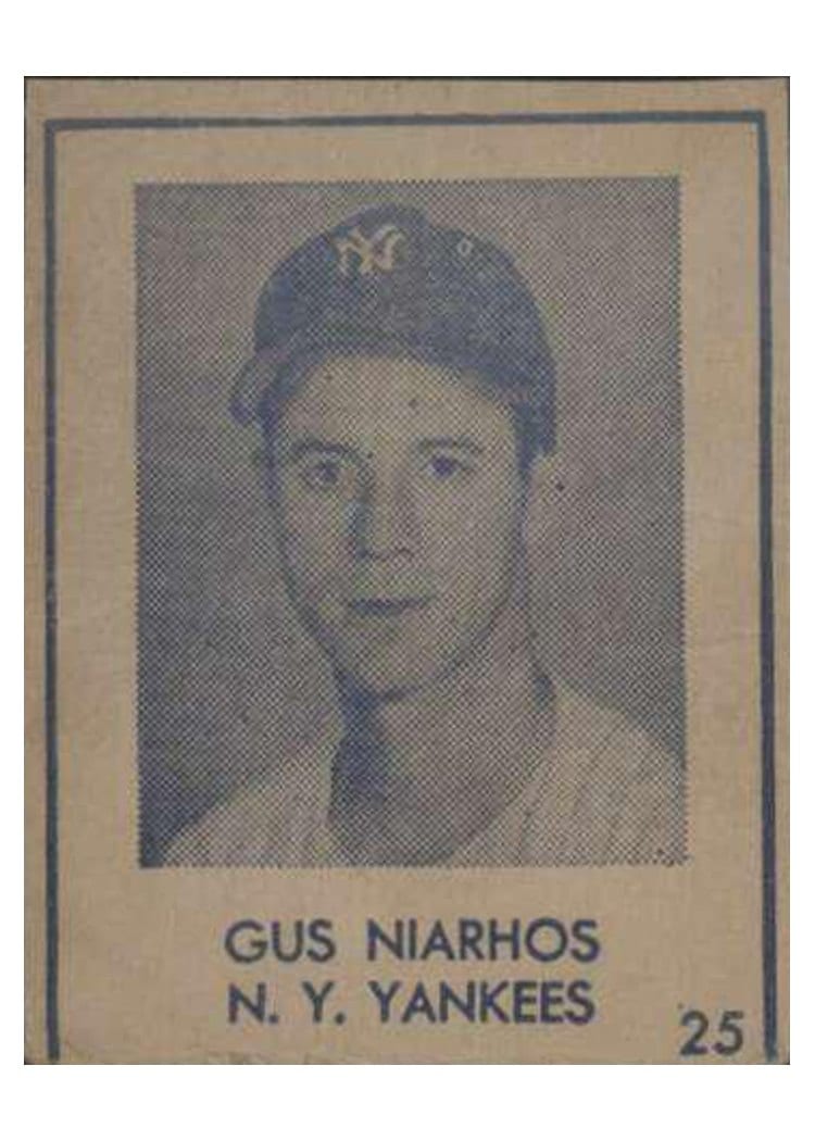 1948 R346 Blue Tint Gus Niarhos #25 card