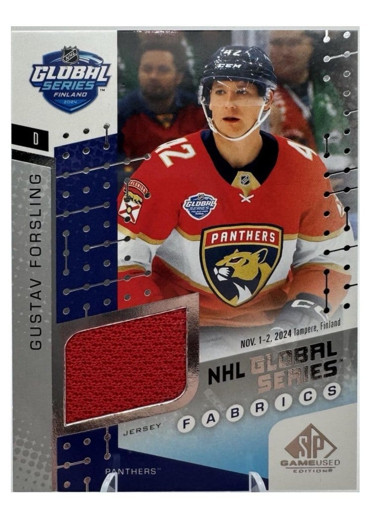 2025-26 SP Game Used 2024 Global Series Stars vs. Panthers Fabrics Gustav Forsling #GSF2-16 card