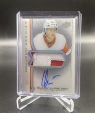 2020-21 Upper Deck Premier Acetate Rookie Autograph Patch Gustav Lindstrom #AR-GL card