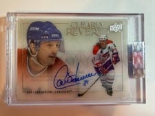 2023-24 Upper Deck Clear Cut Clearly Revered Autos Guy Carbonneau #CR-GC card